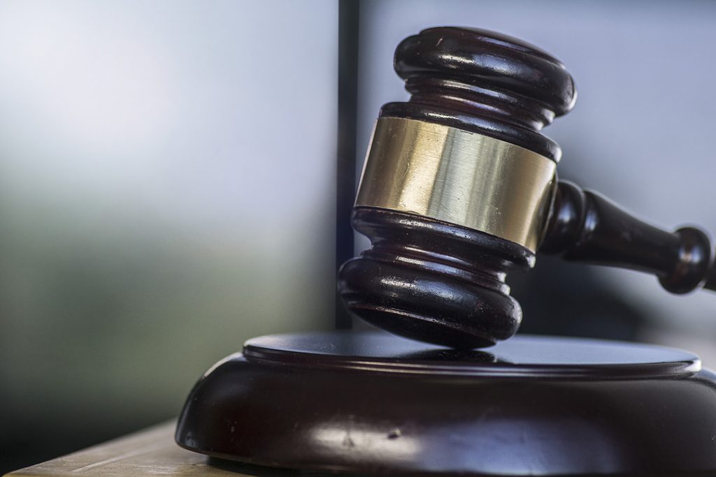 Closeup of a court gavel.