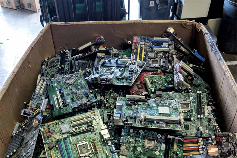 E-scrap at the Living Green facility.