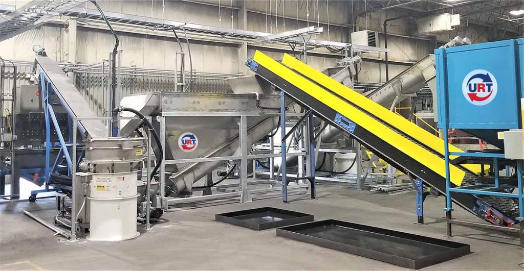 URT's plastic recycling line.