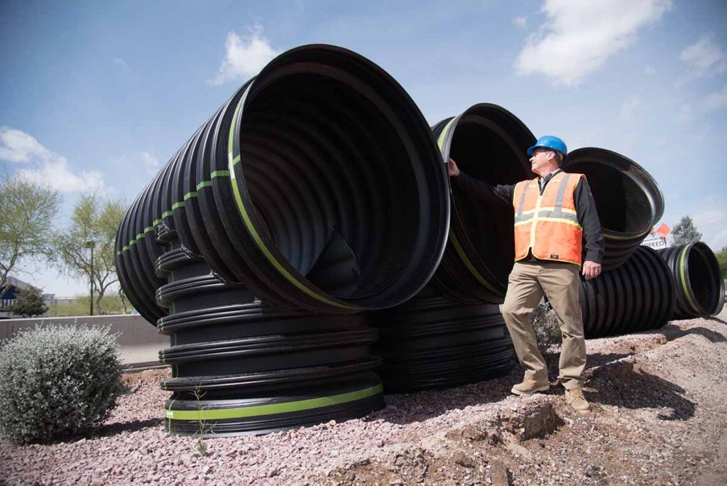 ADS recycled plastic piping.