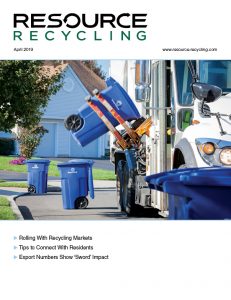 April 2019 Resource Recycling magazine cover