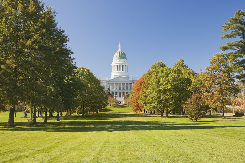 Maine capitol building in Augusta.